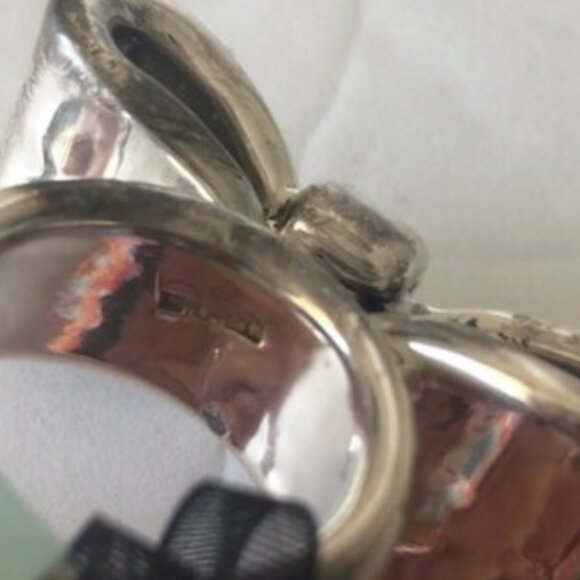E&L Israel Ring Sterling Silver Electroform Bow  Sz.8 - Picture 15 of 16